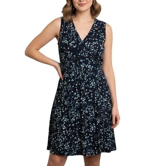 41 Hawthorn Elisse Knit Surplice Dress Women’s Large Navy Sleeveless NWT - Picture 1 of 7